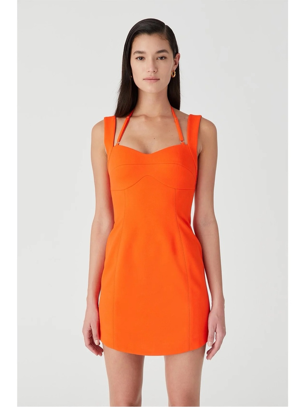 MISHA COLLECTION Orange Mini Dress with Dual Strap Detail